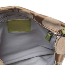 Coach Beige/Green Signature Canvas Stripe Messenger Bag