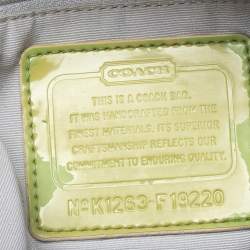 Coach Beige/Green Signature Canvas Stripe Messenger Bag