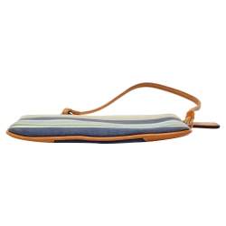 Coach Multicolor Canvas And Leather Stripe Wristlet