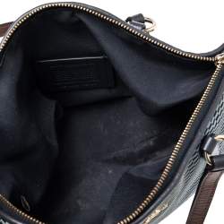 مملوكة مسبقًا Coach Navy Blue Woven Fabric and Leather Mini Kelsey Satchel