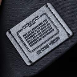 مملوكة مسبقًا Coach Navy Blue Woven Fabric and Leather Mini Kelsey Satchel