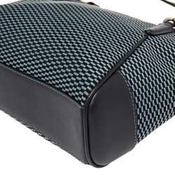 مملوكة مسبقًا Coach Navy Blue Woven Fabric and Leather Mini Kelsey Satchel