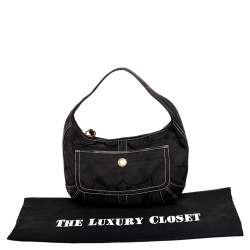 Coach Black Monogram Canvas And Leather Hobo
