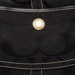 Coach Black Monogram Canvas And Leather Hobo