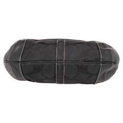 Coach Black Monogram Canvas And Leather Hobo