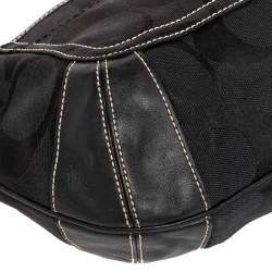 Coach Black Monogram Canvas And Leather Hobo