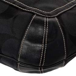 Coach Black Monogram Canvas And Leather Hobo