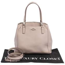 Pre Owned Coach Beige Leather Minetta Satchel