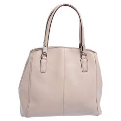 Pre Owned Coach Beige Leather Minetta Satchel