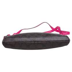 مملوكة مسبقًا Coach Brown/Pink Signature Coated Canvas and Leather Crossbody Bag