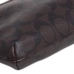 مملوكة مسبقًا Coach Brown/Pink Signature Coated Canvas and Leather Crossbody Bag