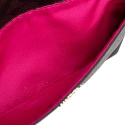 مملوكة مسبقًا Coach Brown/Pink Signature Coated Canvas and Leather Crossbody Bag