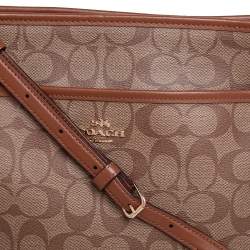 Coach Beige/Tan Signature Coated Canvas and Leather Messenger Bag