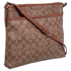 Coach Beige/Tan Signature Coated Canvas and Leather Messenger Bag