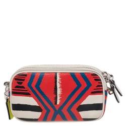 Pre Owned Coach Multicolor Leather Double Zip Camera Crossbody Bag
