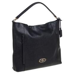 Pre Owned Coach Black Pebbled Leather Large Scout Hobo