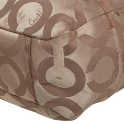 مملوكة مسبقًا Coach Beige/Brown Op Art Canvas and Patent Leather Tribeca Tote