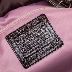 مملوكة مسبقًا Coach Beige/Brown Op Art Canvas and Patent Leather Tribeca Tote