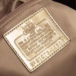 Coach Brown/Beige Signature Canvas and Patent Leather Maggie Shoulder Bag