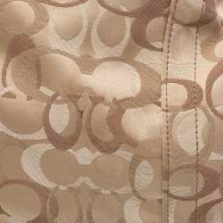 Pre Owned Coach Beige Canvas And Leather Carly Hobo