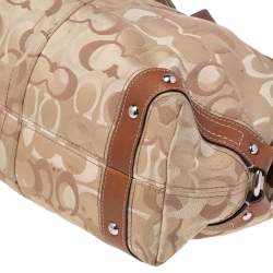 Pre Owned Coach Beige Canvas And Leather Carly Hobo