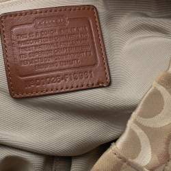 Pre Owned Coach Beige Canvas And Leather Carly Hobo