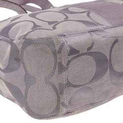 Coach Purple Signature Canvas and Patent Leather Hobo