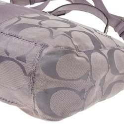 Coach Purple Signature Canvas and Patent Leather Hobo
