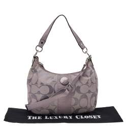 Coach Purple Signature Canvas and Patent Leather Hobo