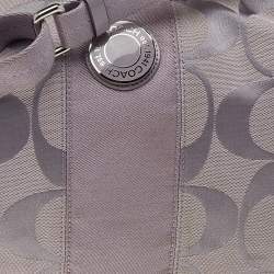 Coach Purple Signature Canvas and Patent Leather Hobo