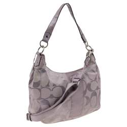 Coach Purple Signature Canvas and Patent Leather Hobo