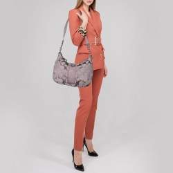 Coach Purple Signature Canvas and Patent Leather Hobo