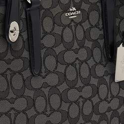 Pre Owned Coach Black Signature Canvas And Leather Crosby Tote