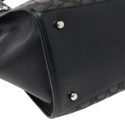 Pre Owned Coach Black Signature Canvas And Leather Crosby Tote