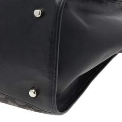 Pre Owned Coach Black Signature Canvas And Leather Crosby Tote