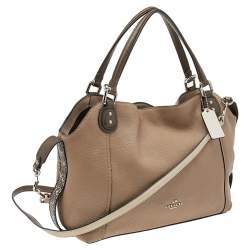 Pre Owned حقيبة يد توتس كوتش جلد بني/بيج