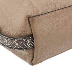 Pre Owned حقيبة يد توتس كوتش جلد بني/بيج