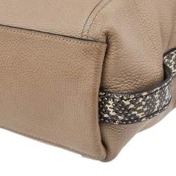 Pre Owned حقيبة يد توتس كوتش جلد بني/بيج