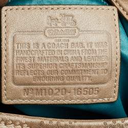 مملوكة مسبقًا Coach Beige Signature Canvas and Leather Madison Maggie Hobo