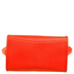 Pre Owned Coach Orange Textured Leather Zip Crosby Tote