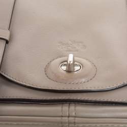 Pre Owned Coach Grey Leather Mini Bleecker Brooklyn Top Handle Bag