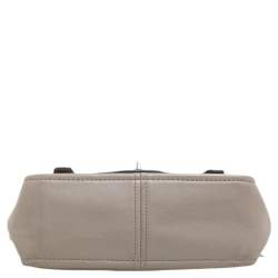 Pre Owned Coach Grey Leather Mini Bleecker Brooklyn Top Handle Bag