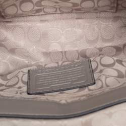 Pre Owned Coach Grey Leather Mini Bleecker Brooklyn Top Handle Bag