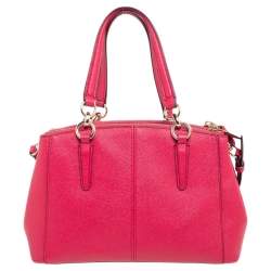Pre Owned Coach Pink Leather Mini Christie Carryall Satchel
