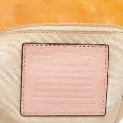 Coach Tan Patent Leather Peyton Op Art Double Zip Satchel