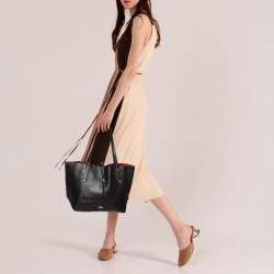 Pre Owned حقيبة يد توتس كوتش ماركت شوبر جلد مُحبب أسود