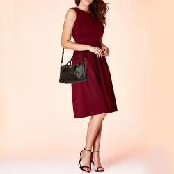 Pre Owned Coach Black/Brown Signature Coated Canvas and Leather Trim Mini Bennett Satchel
