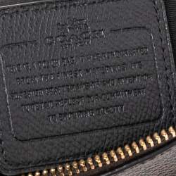 Pre Owned Coach Black/Brown Signature Coated Canvas and Leather Trim Mini Bennett Satchel