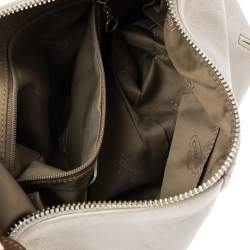Pre Owned Coach Cream/Brown Leather Shoulder Bag