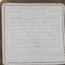 Pre Owned Coach Cream/Brown Leather Shoulder Bag